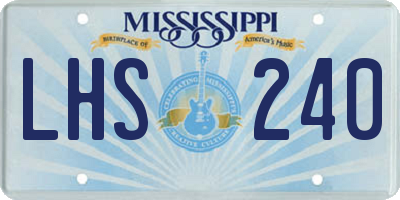 MS license plate LHS240