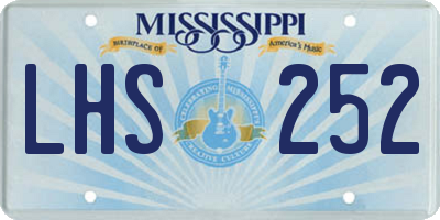 MS license plate LHS252