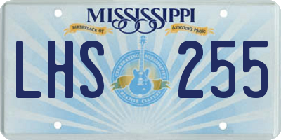 MS license plate LHS255