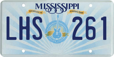 MS license plate LHS261
