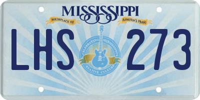 MS license plate LHS273