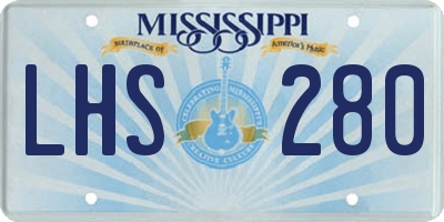 MS license plate LHS280