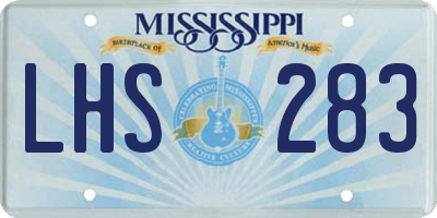 MS license plate LHS283