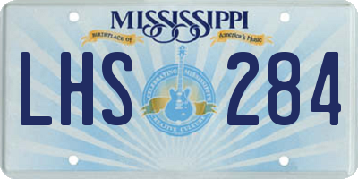 MS license plate LHS284