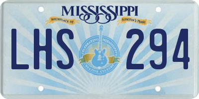 MS license plate LHS294
