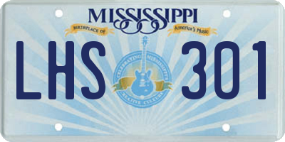 MS license plate LHS301