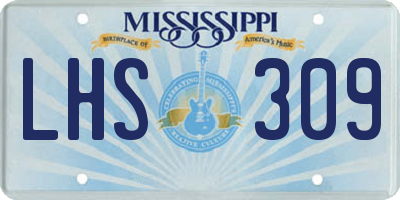 MS license plate LHS309