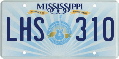 MS license plate LHS310