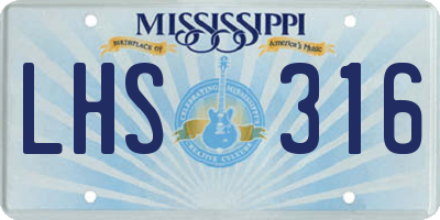 MS license plate LHS316
