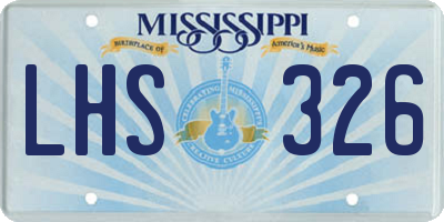 MS license plate LHS326