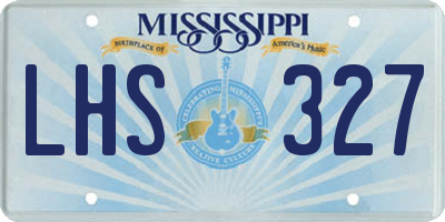 MS license plate LHS327