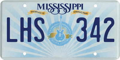 MS license plate LHS342