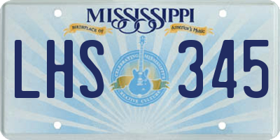 MS license plate LHS345