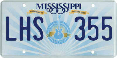 MS license plate LHS355