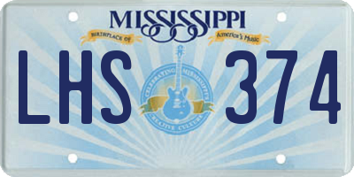 MS license plate LHS374