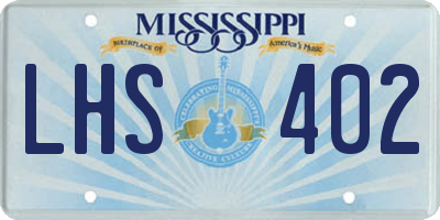MS license plate LHS402