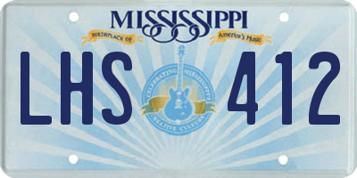 MS license plate LHS412