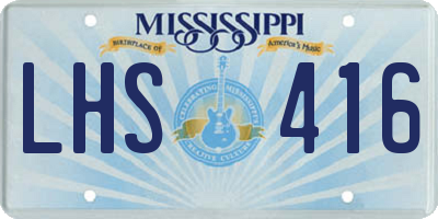MS license plate LHS416