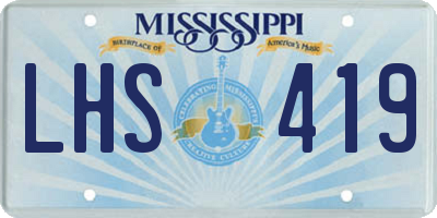MS license plate LHS419
