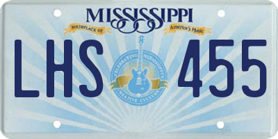 MS license plate LHS455