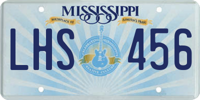 MS license plate LHS456