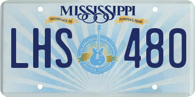 MS license plate LHS480