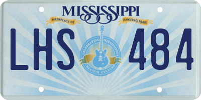 MS license plate LHS484
