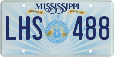 MS license plate LHS488