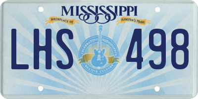 MS license plate LHS498