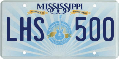 MS license plate LHS500