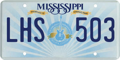 MS license plate LHS503