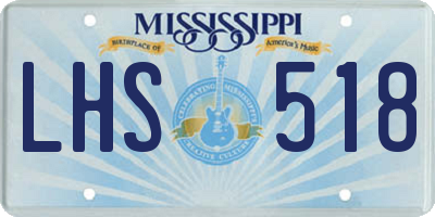 MS license plate LHS518