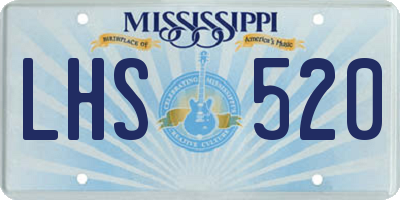 MS license plate LHS520
