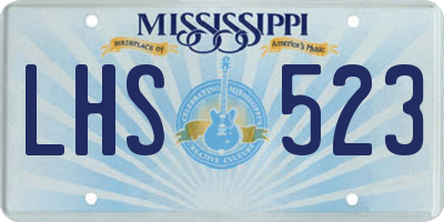 MS license plate LHS523