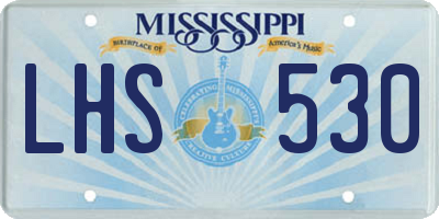 MS license plate LHS530