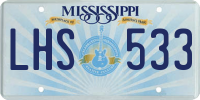MS license plate LHS533