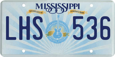 MS license plate LHS536