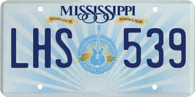 MS license plate LHS539