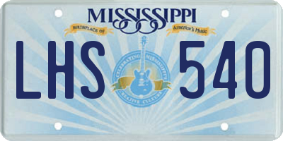 MS license plate LHS540