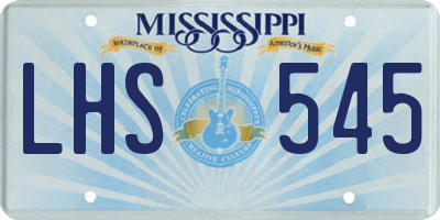 MS license plate LHS545