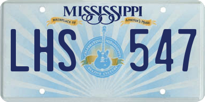 MS license plate LHS547