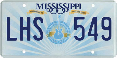 MS license plate LHS549