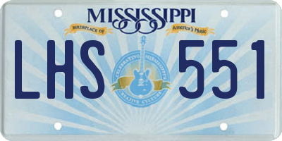 MS license plate LHS551