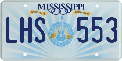 MS license plate LHS553