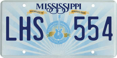 MS license plate LHS554