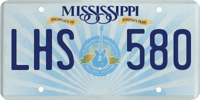 MS license plate LHS580
