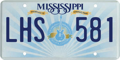 MS license plate LHS581