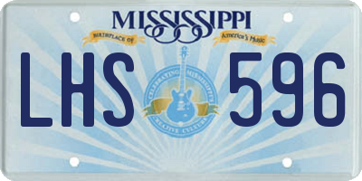 MS license plate LHS596