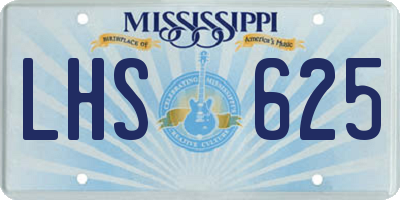 MS license plate LHS625