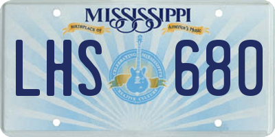 MS license plate LHS680